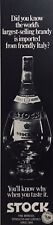 Stock Italian Brandy Liqueur PRINT AD BOTTLE Photo VINTAGE Italy Did You Know…? picture
