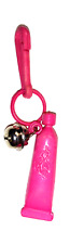 Vintage 1980s Plastic Charm Toothpaste Tube Pink Necklace Clip On Retro picture
