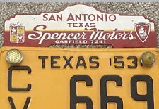 Vintage License Plate Topper De Soto Plymouth San Antonio Texas Dealer Spencer picture