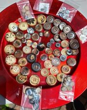 3 Sets Vintage Buttons and Findings Lot of 200+ Old Buttons picture