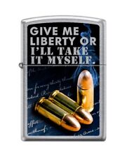 Zippo 1203, Give Me Liberty or I'll Take It Myself, Street Chrome Lighter picture