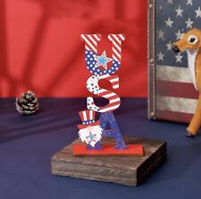 4th of July Holiday Wooden Decoration Table Top Independance Day USA “America” picture