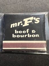 VINTAGE MATCHBOOK - MR. F'S BEEF & BOURBON - STERLING IEGHTS, MI - UNSTRUCK picture