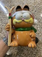 Vintage 1981 Garfield Enesco Skiing Coin Bank Porcelain With Chipping picture