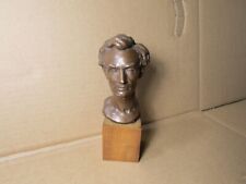 Vintage Abraham Lincoln Bust Sculpture Wood Base Alva Museum Replicas picture