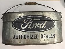 Ford Authorized Dealer Galvanized Tin Tool Box 12x9 picture