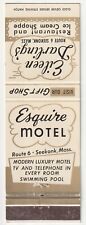 c1950s Esquire Motel & Eileen Darlings Restaurant Seekonk MA Vtg Matchbook Cover picture