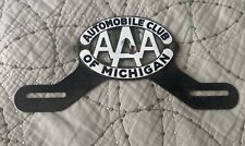 Vintage MICHIGAN AAA Automobile Club Car License Plate Topper w/ Bracket picture