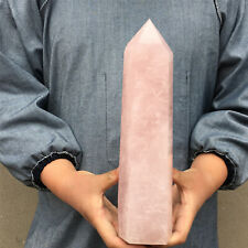 4.55LB Natural Pink Rose Quartz Crystal Point Obelisk Wand Healing Reiki  XA1326 picture