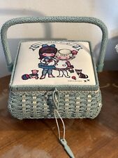 VINTAGE JOAN WALSH ANGLUND WOVEN SEWING BOX 1988 picture