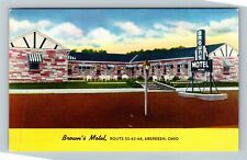 Aberdeen OH-Ohio, Brown's Motel, Advertisement, Vintage Postcard picture