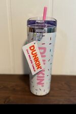 DUNKIN Donuts 24 oz Insulated Stainless Steel Tumbler WHITE Sprinkles Confetti picture