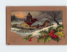 Postcard A Happy New Year with Hollies Art Print picture