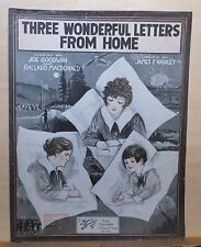 Three Wonderful Letters From Home - Large 1918  sheet music - World War One Song picture