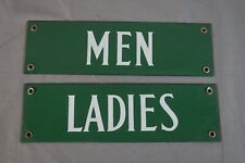 Vintage Porcelain Men & Ladies Restroom Bathroom Metal Advertising Sign picture
