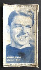 1947 TURF Cigarettes - Film Stars RONALD REAGAN #27 - hand cut,  POOR to FAIR c. picture