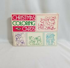 Vintage Current Christmas Coloring Cards 4 Designs 2 Each Blank Inside  picture