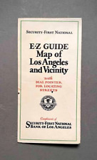 Vintage E-Z GUIDE MAP of LOS ANGELES + Pointer Security First National Bank 1929 picture