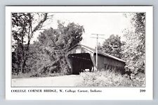 College Corner IN-Indiana, College Corner Bridge, Antique Vintage Postcard picture