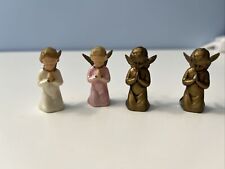 Vintage Praying Cherub Angels 2 Gold 1 Pink 1 White picture
