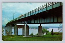 Old Lyme CT-Connecticut, Governor Raymond E Baldwin Bridge, Vintage Postcard picture