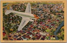 1946 CHESAPEAKE AIRWAYS Linen Advertising Postcard Salisbury MD Aerial View picture