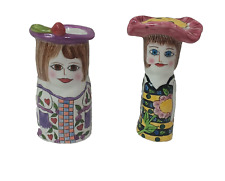 Vtg Susan Paley Ganz Salt/Pepper Shaker (Ashley)+ Vase Ceramic Victoria picture
