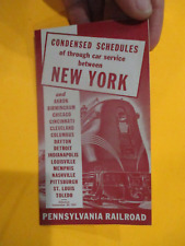 1941 PENNSYLVANIA RAILROAD CONDENSED SCHEDULES NEW YORK ETC MULTI FOLD BROCHURE picture