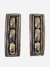 Vintage Navajo Signed L. A. WILLIE 925 STERLING SILVER RIBBON Earrings picture