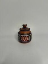 Native American Pottery Jar with Lid, Polychrome Hand-Painted, Signed picture