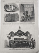 Harpers Weekly Full Page Civil War Lincoln Assassination Funeral Casket May 1865 picture