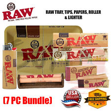 RAW ROLLING BUNDLE TRAY+ KING SIZE CLASSIC & HEMP PAPERS +TIPS +MACHINE +LIGHTER picture