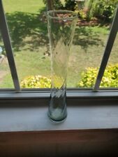 Vintage 1960's Alfred Taube hand blown teal crystal glass vase.   picture