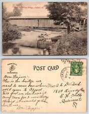 Oxford Ohio OLD WHITE COVERED BRIDGE 1912 Postcard N230 picture