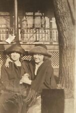 Antique Photo Two Young Affectionate Women Holding Hands Hugging Fashion picture