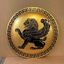 Medieval Authentic Round Shield Greek Hoplite Gold Lion Shield picture
