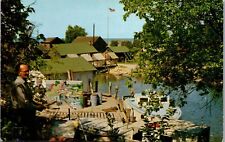 Vintage Michigan MI Postcard Art Artists at Fishtown Fishing Village Leland  picture