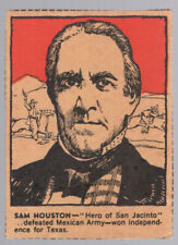 SAM HOUSTON  ~ #1 TEXAN ~ 1930's POST CEREAL CARD, FAMOUS NORTH AMERICANS   C481 picture