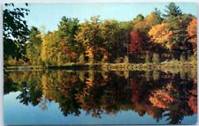 Postcard - A beautiful Autumn scene mirrored on a quiet Northland Lake - Canada picture