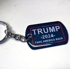 Trump 2024 Take America Back Patriotic MAGA Stainless Steel Keychain picture