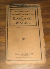 1909 England & Wales Rand McNally Indexed Pocket Map,Railroad System,Cities picture