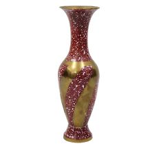 Vintage Solid Brass Inlay Mini Speckled Vase Made in India 6