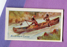 1929 NICOLAS SARONY CIGARETTES SHIPS OF ALL AGES TOBACCO CARD 4 BIRCH BARK CANOE picture