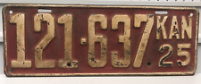 1925 Kansas License Plate 121-637 picture