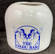 THE OAHU BAR Daga Ashtray Restaurant Hawaii Surfer Vintage TIKI  2 Sided Graphic picture
