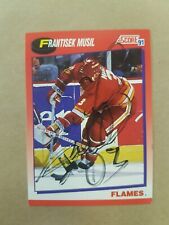 Frantisek Musil Flames Score 1991 Autograph Card Signed Hockey 142 picture