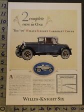 1927 WILLYS KNIGHT SIX OVERLAND CABRIOLET COUPE TOLEDO TORONTO CAR AUTO AD UA87 picture
