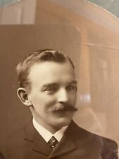 Antique Victorian  Mustache Handsome British Man Photo Chalkley Gould & Co. picture