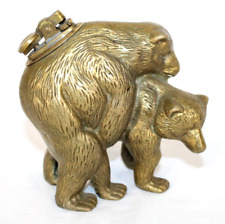 Vintage Brass 6 Leg Happy Bears Figurine Cigarette Lighter , 5