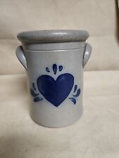 Rockdale Union Stoneware Pottery 1989 Heart Crock 7 Inches Tall Nice picture